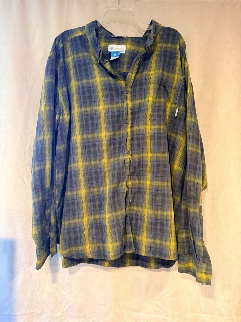 Columbia Regular Fit Plaid Long Sleeve Button Down Shirt XXL